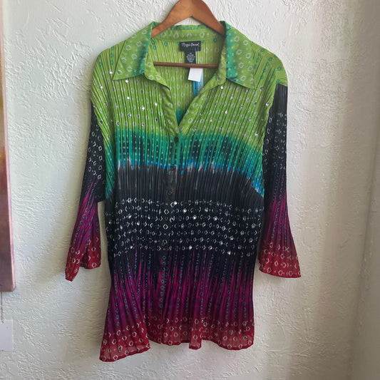 Multicolored Ruffle Shirt | 2x