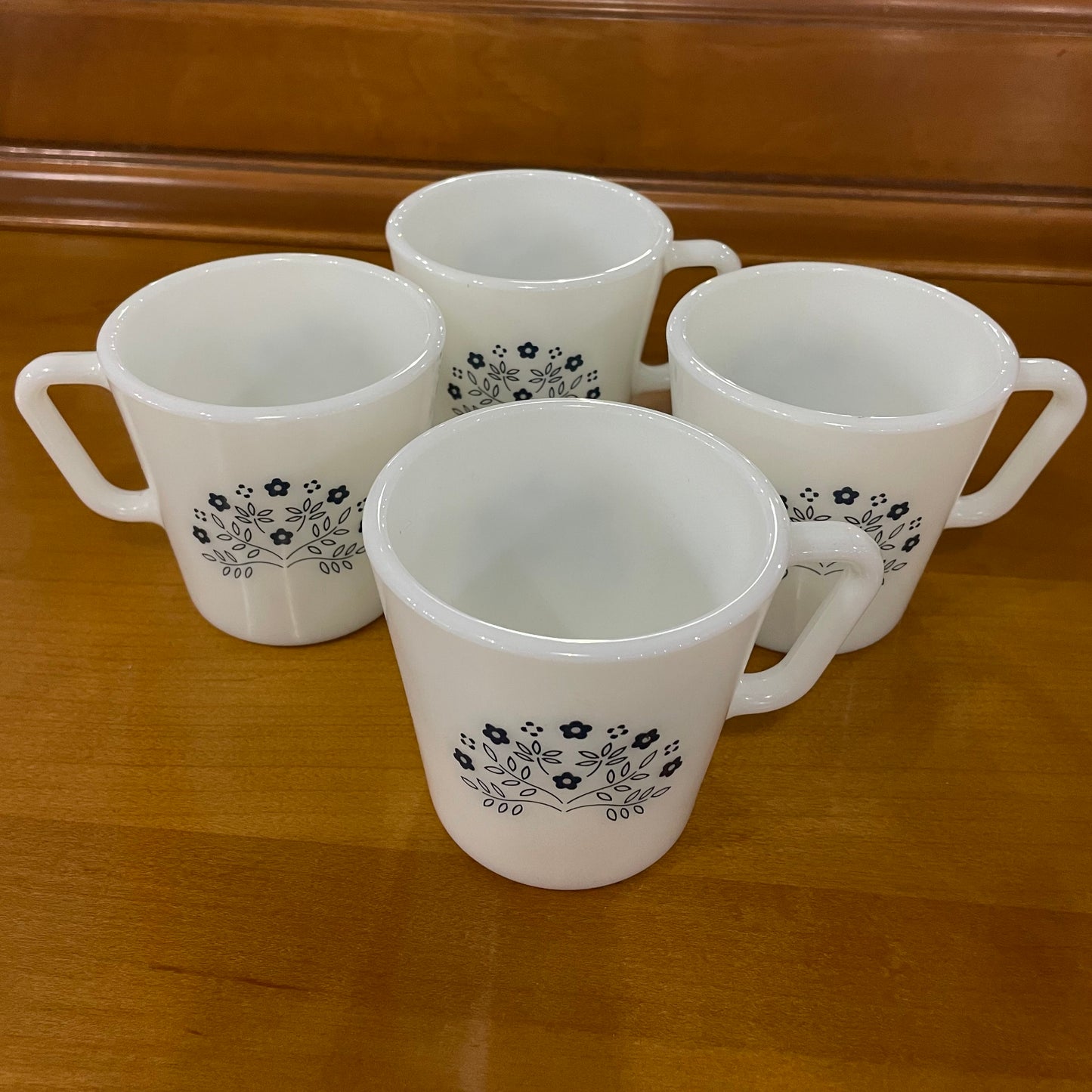 Vintage Pyrex Milk Glass Coffee Cup Set of 4