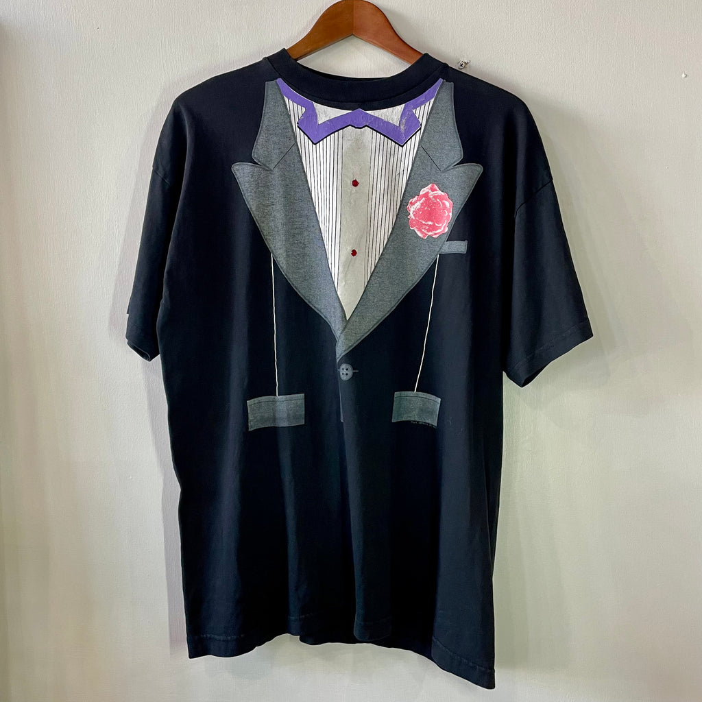 1980's Printed Tuxedo T-Shirt | XL