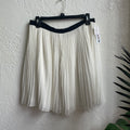 White Pleated Chiffon Skirt | Medium