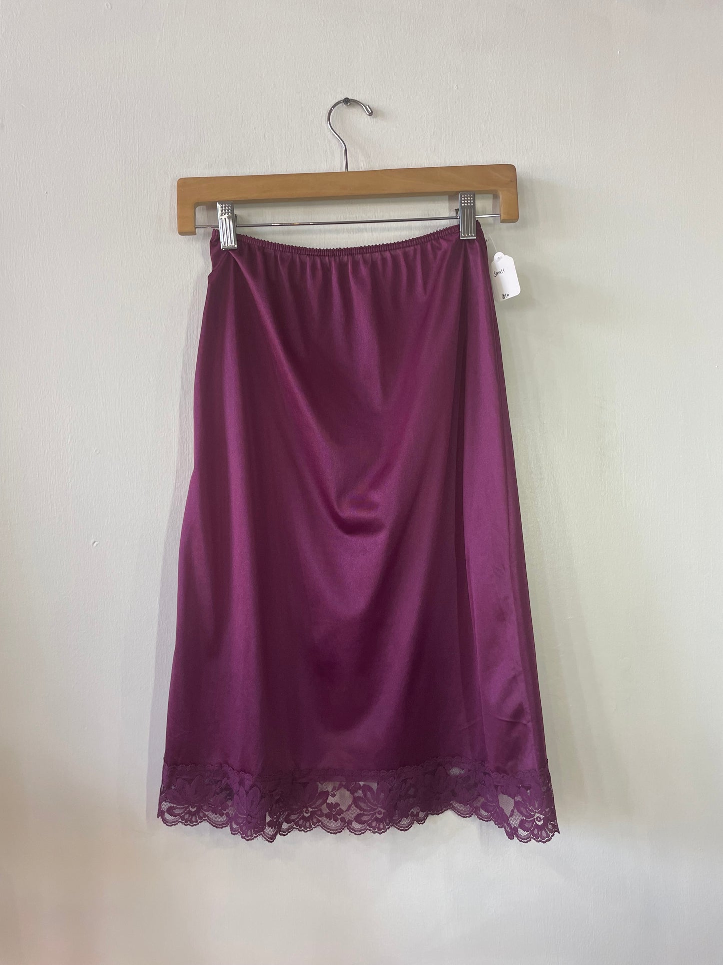 60s Magenta Midi Slip Skirt