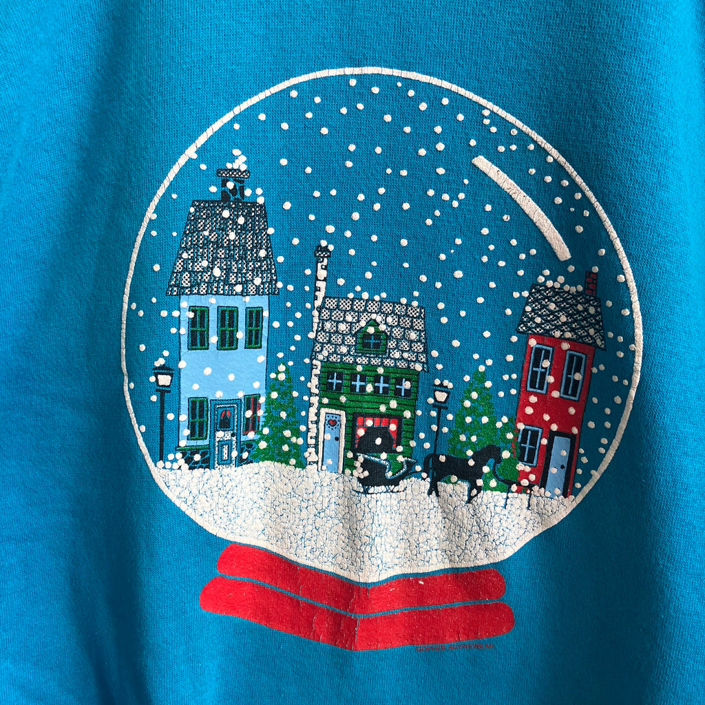 Vintage Winter Miller Brewing Co Snowglobe City Sweatshirt Large