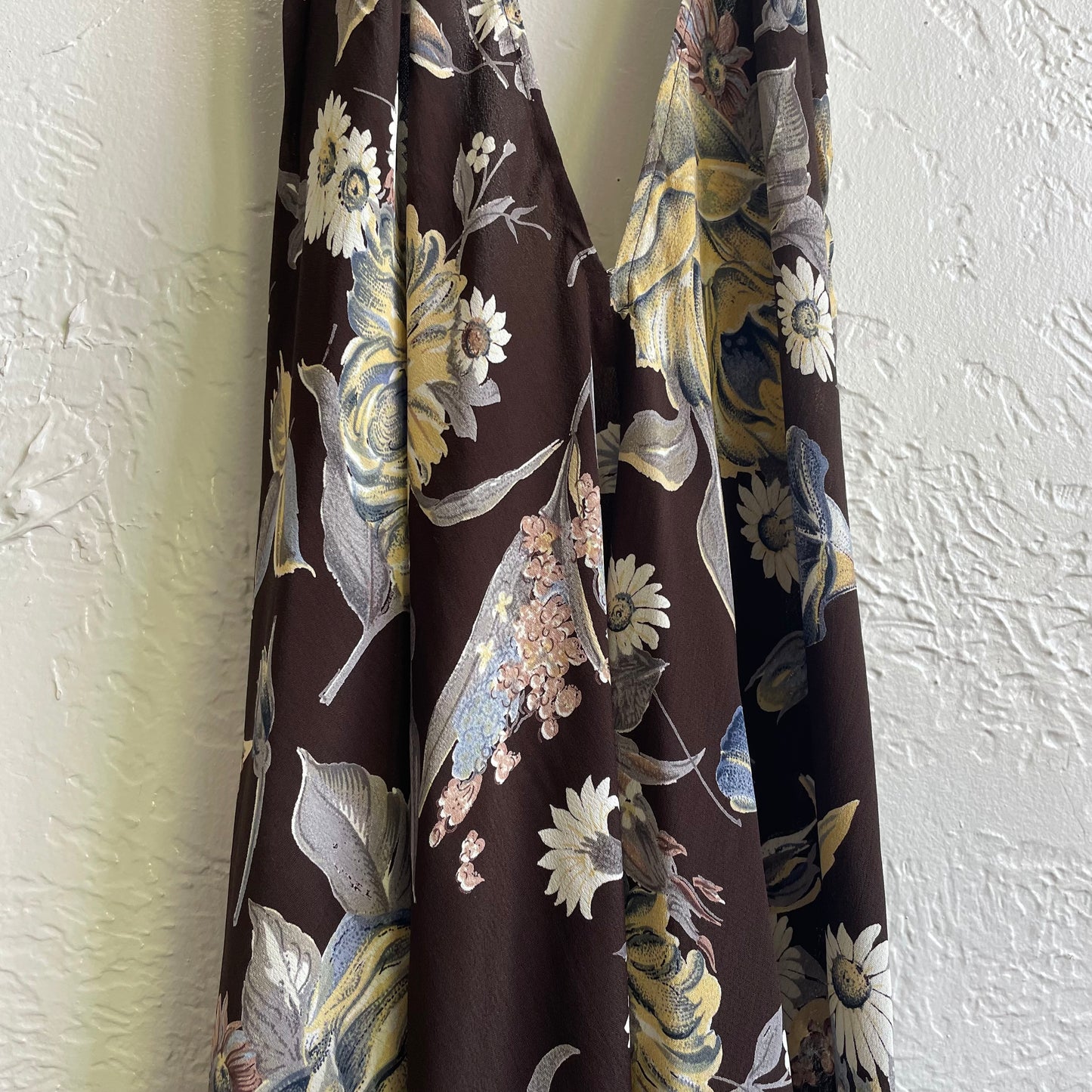 Brown Floral 90's Beach Dress | Small