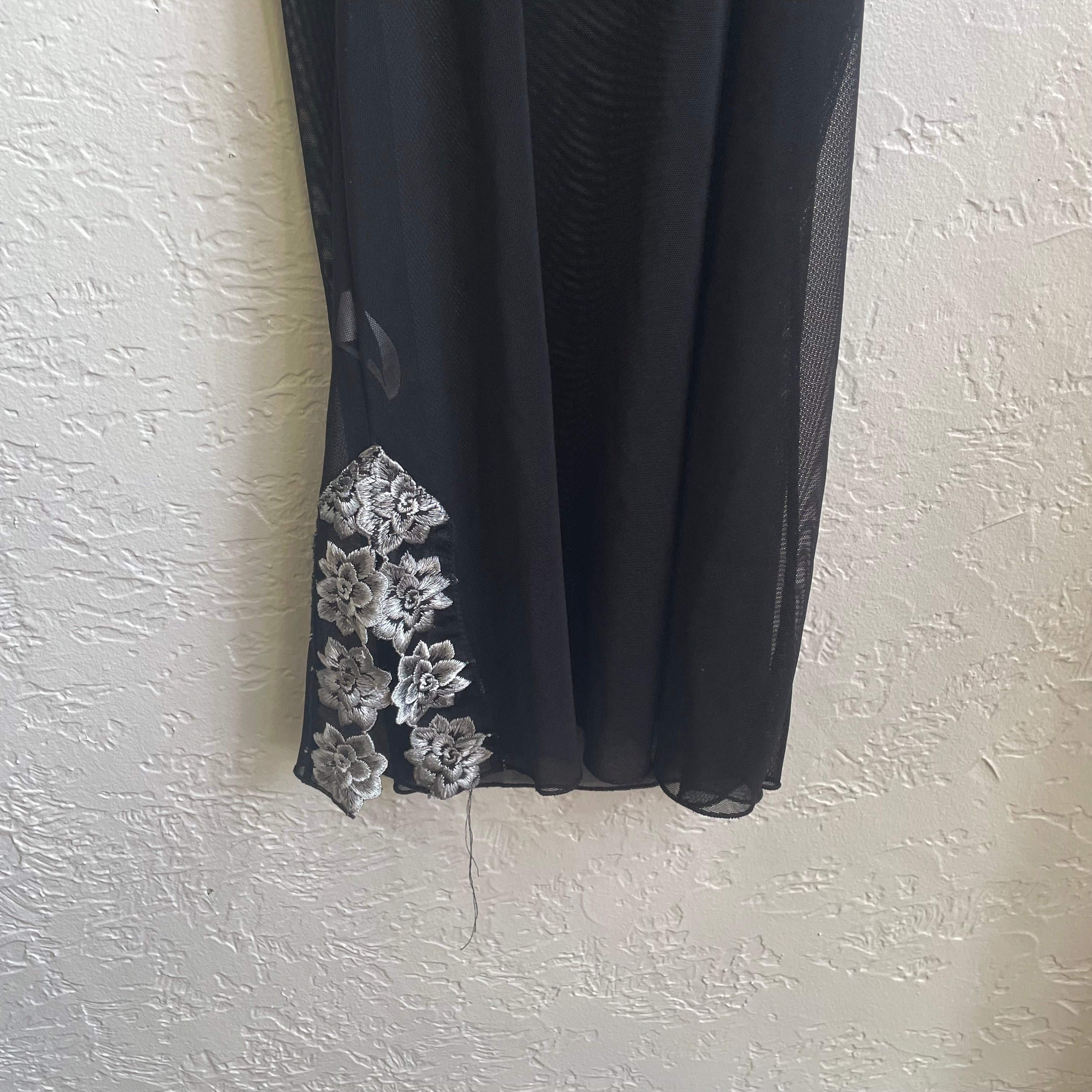 Black Floral Slip Lingerie Dress | Small