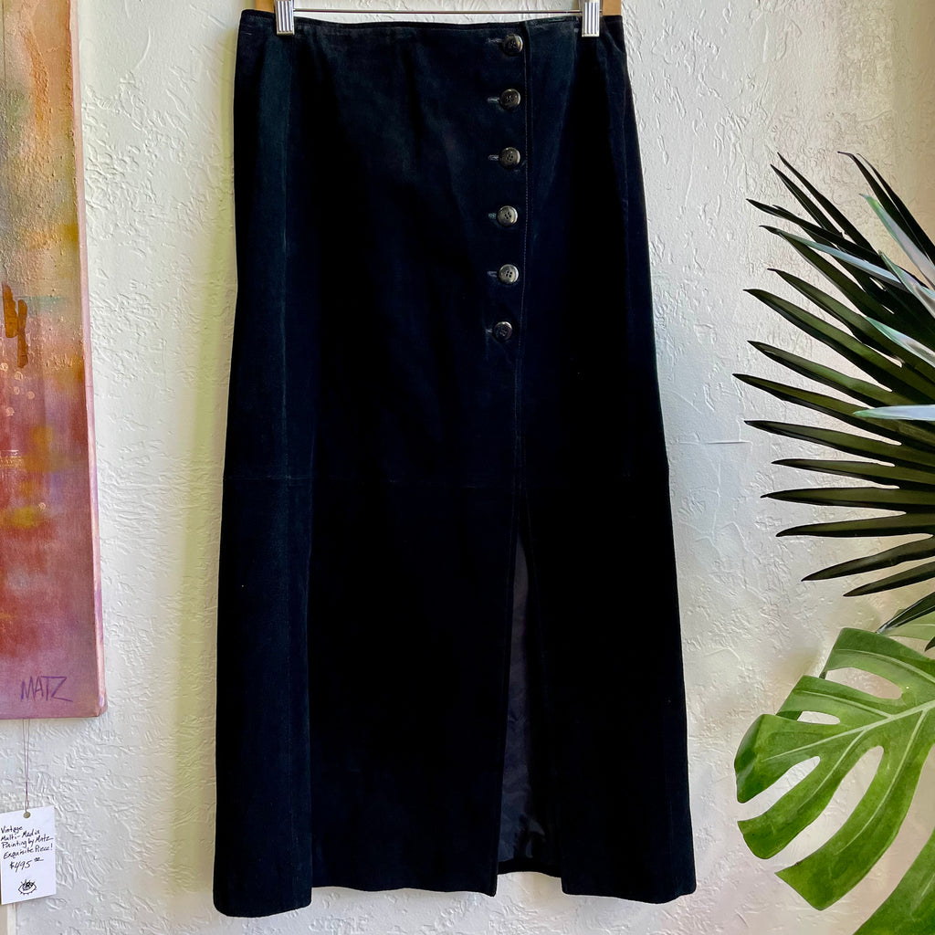 Black Suede Mini Skirt | Medium