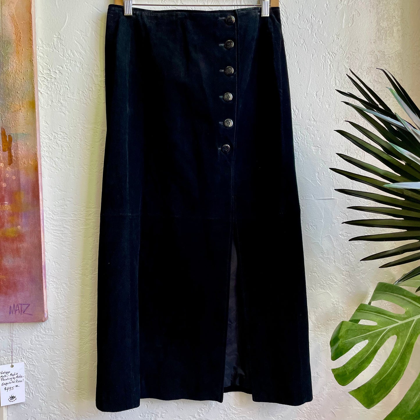 Black Suede Mini Skirt | Medium