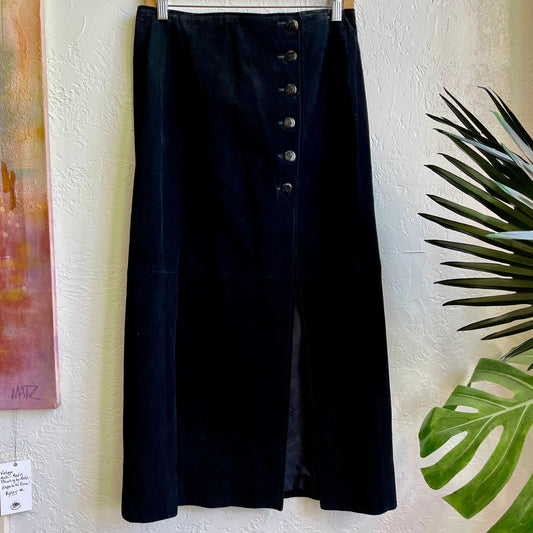 Black Suede Mini Skirt | Medium