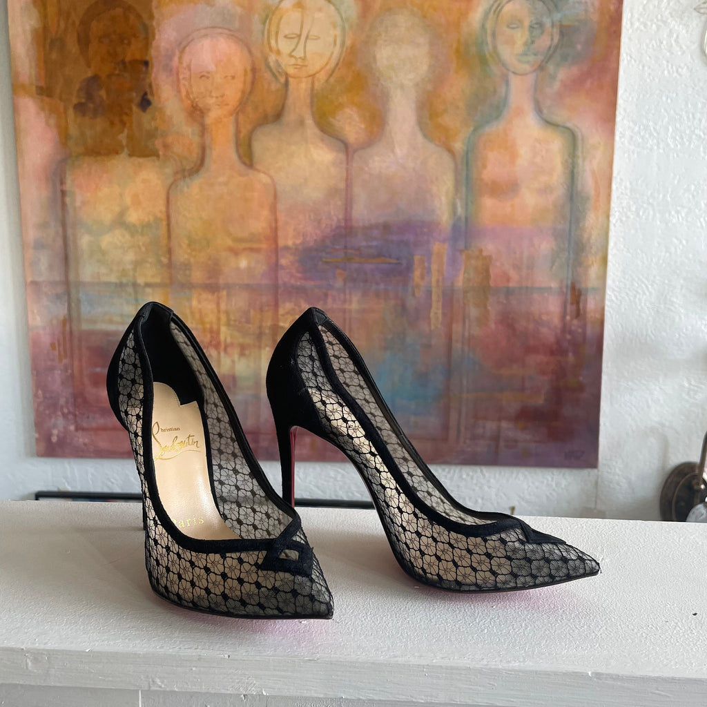 Christian Louboutin Neoalto Dentelle Resille Pumps | Size US 5.5/ IT 35.5