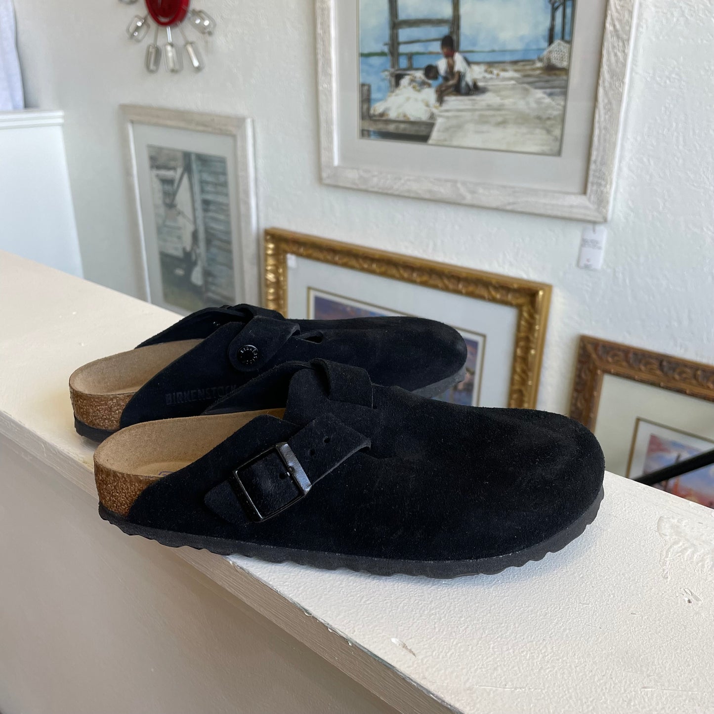 Birkenstock Suede Boston Soft Footbed | Size 6.5