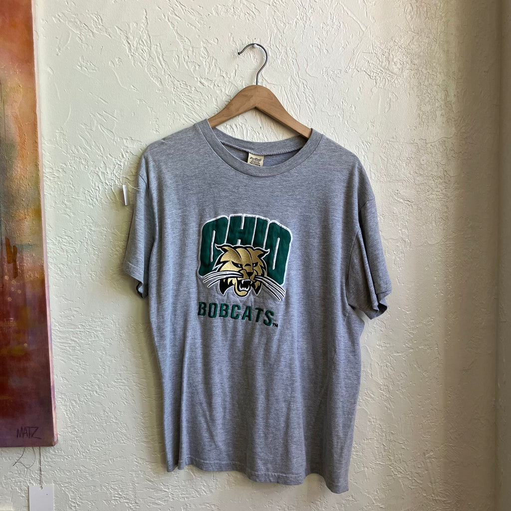Grey Ohio BobCats Tee Shirt | Large