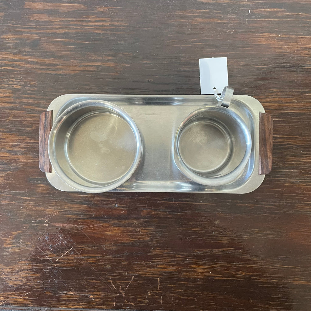 Stelton Denmark Stainless Steel Sugar & Tray Set Mid-Century