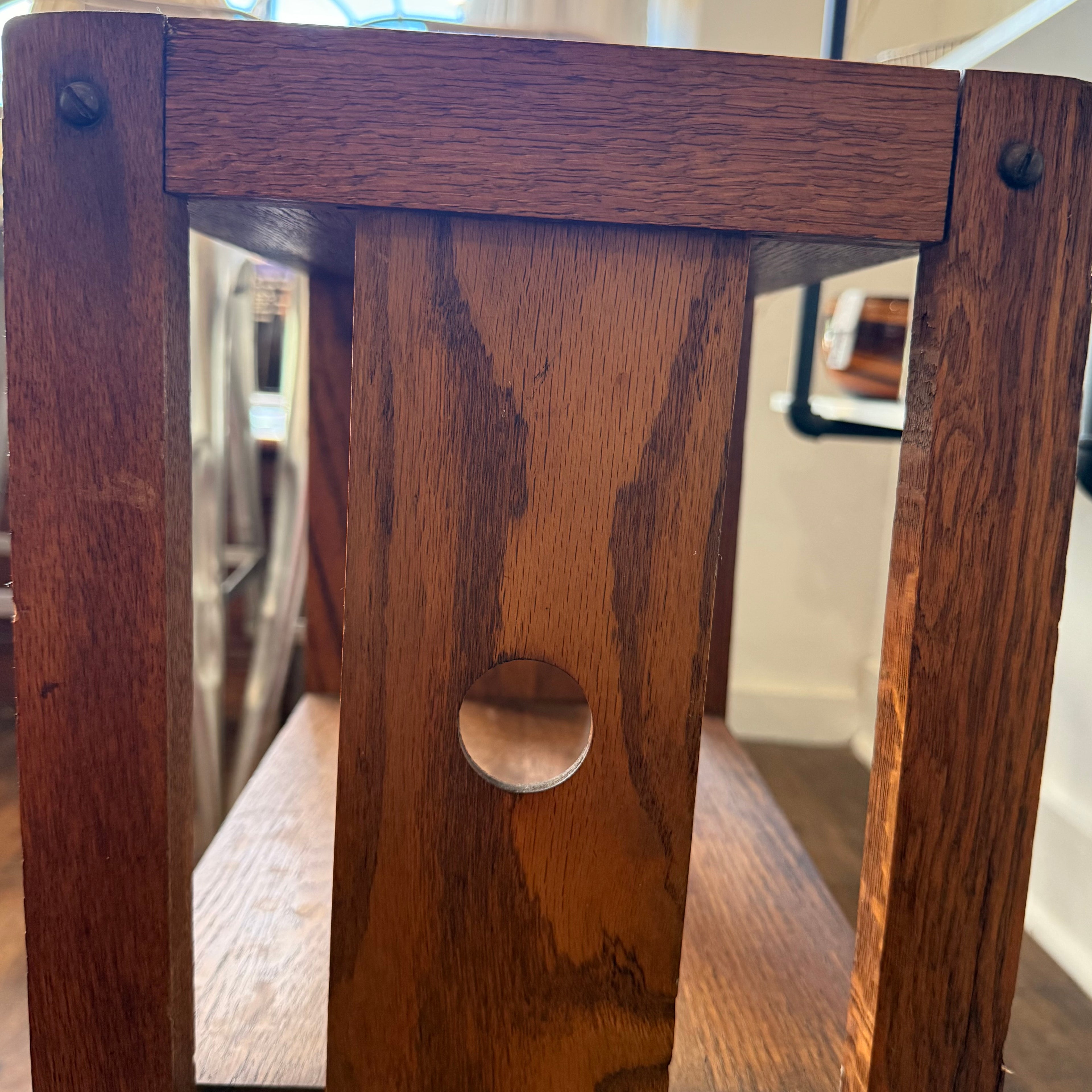 Antique Arts & Craft Mission Oak 3-Tier Small Bookcase