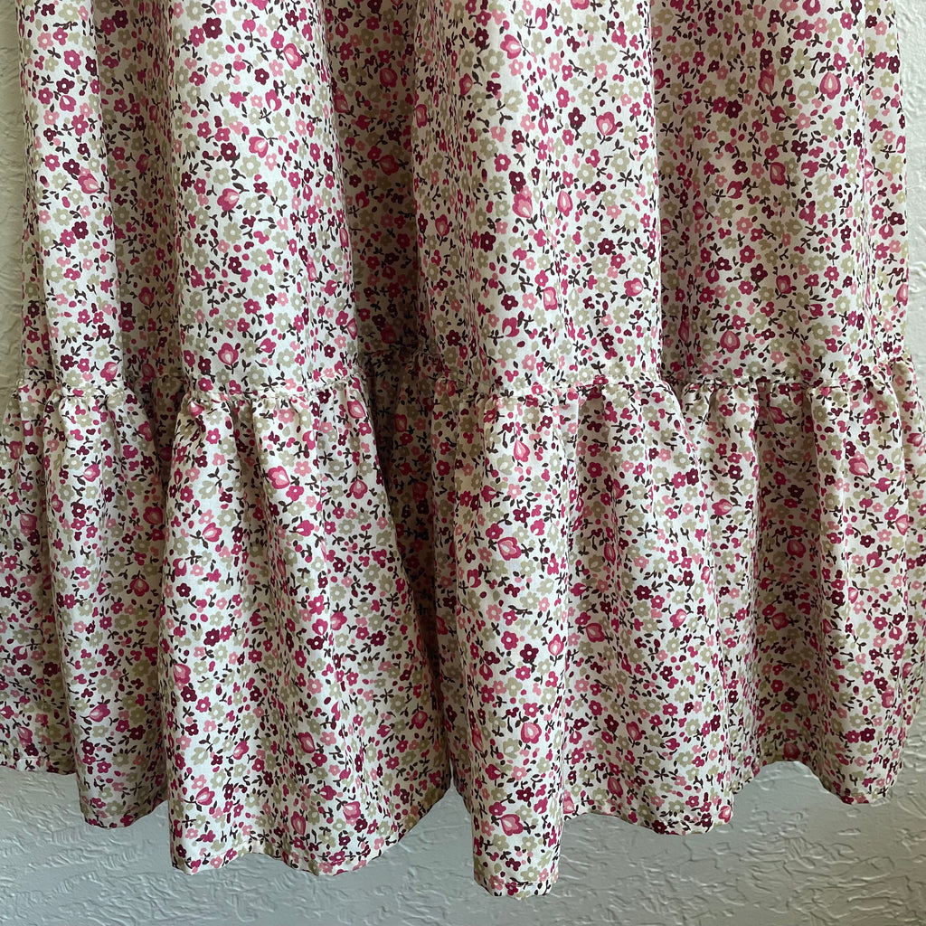 Prairie Style Pink Floral Sleeveless Dress | Small