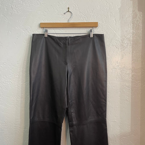 Adrienne Vittadini Deep Brown Leather Pants 2000’s | Size 12