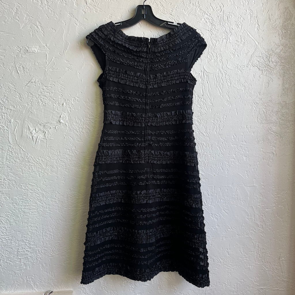 Black Ruffle Glitter Dress | 0/xsmall