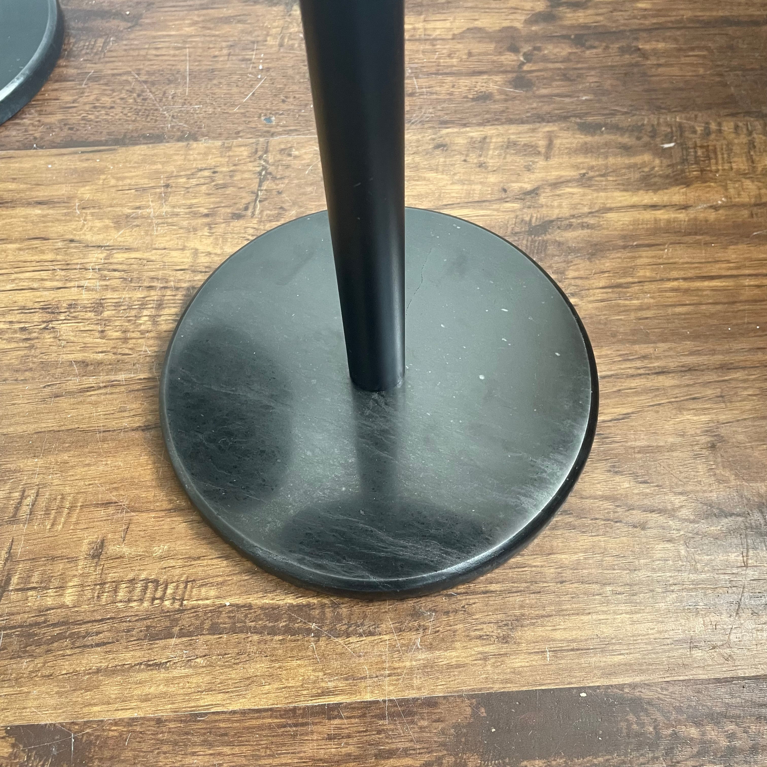 Set of 2 Modern 25" Round Sofa Side Pedestal with Metal Base