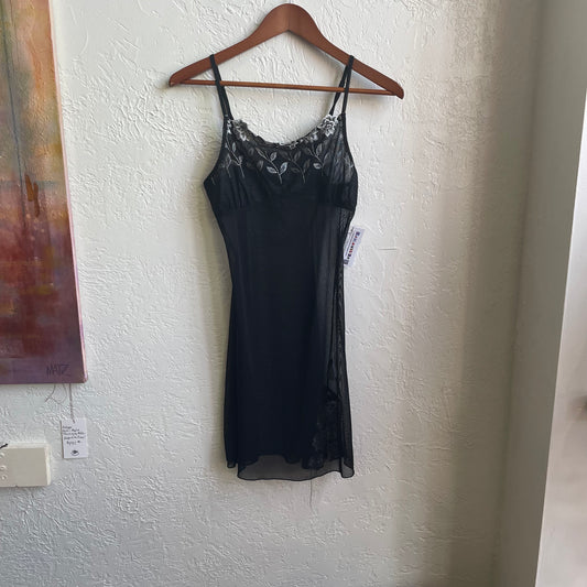 Black Floral Slip Lingerie Dress | Small