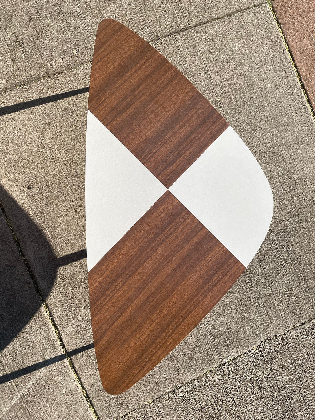 Mid-Century Modern Laminate White Checkered Coffee Table 1960's