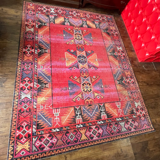 Jaipur Poloma Indoor/Outdoor Tribal Red Area Rug 7' 6" x 9' 6"