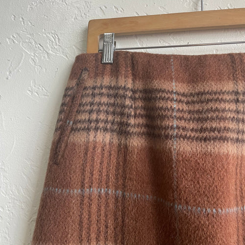Alpaca and Wool Plaid Skirt | Size 12