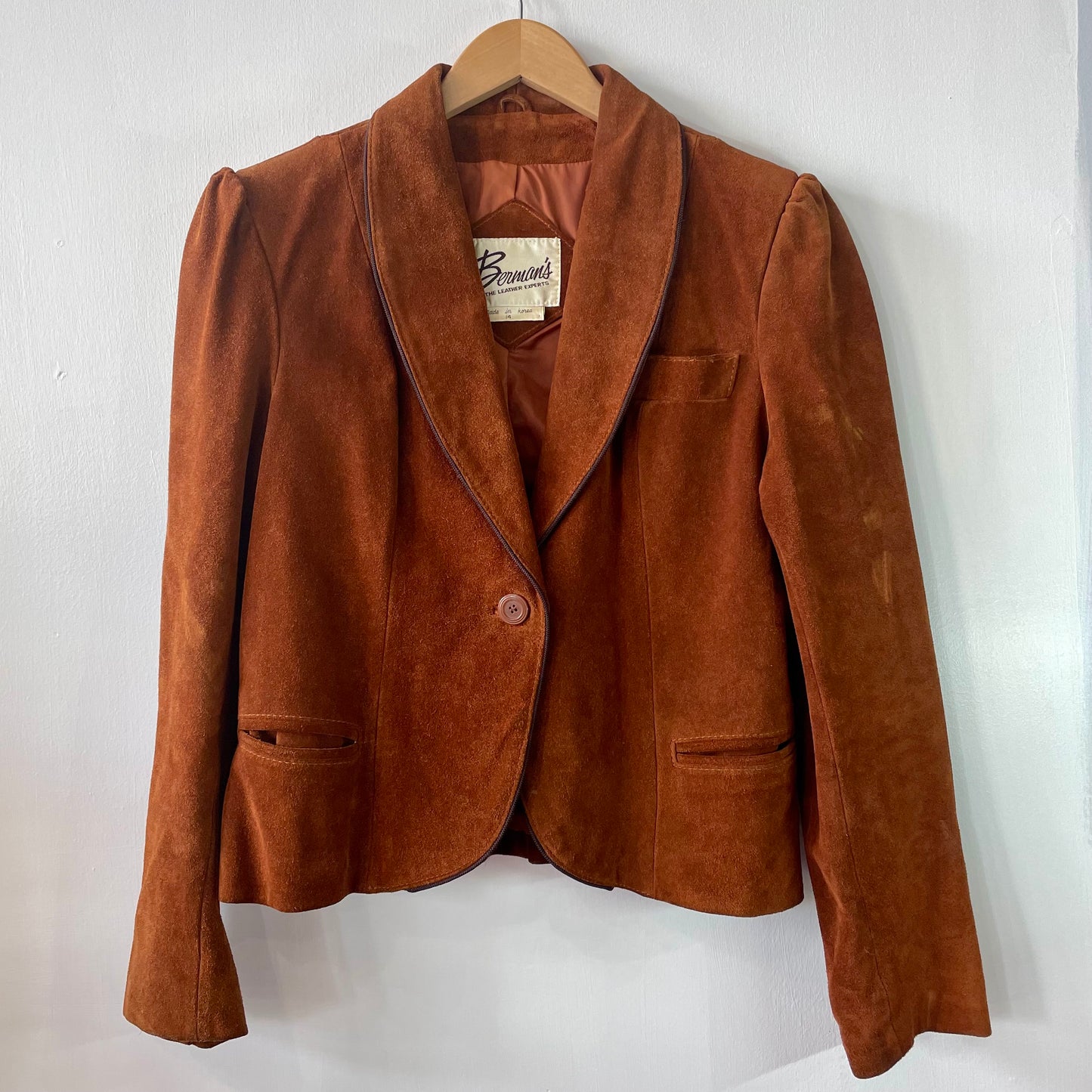 1970’s Suede Burnt Orange Blazer Jacket