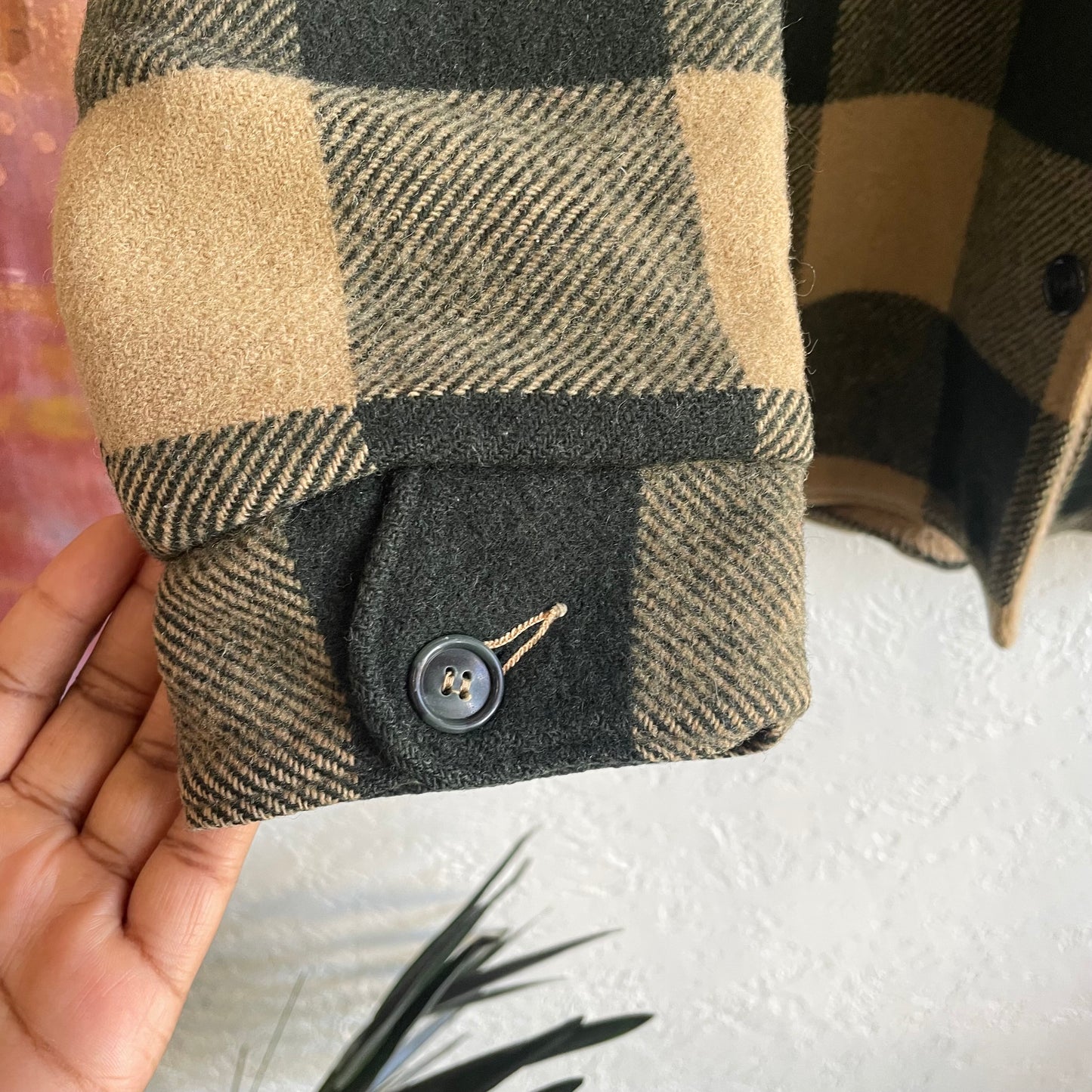 Woolrich 1960s Plaid Wool Sherpa Lined Jacket | Large