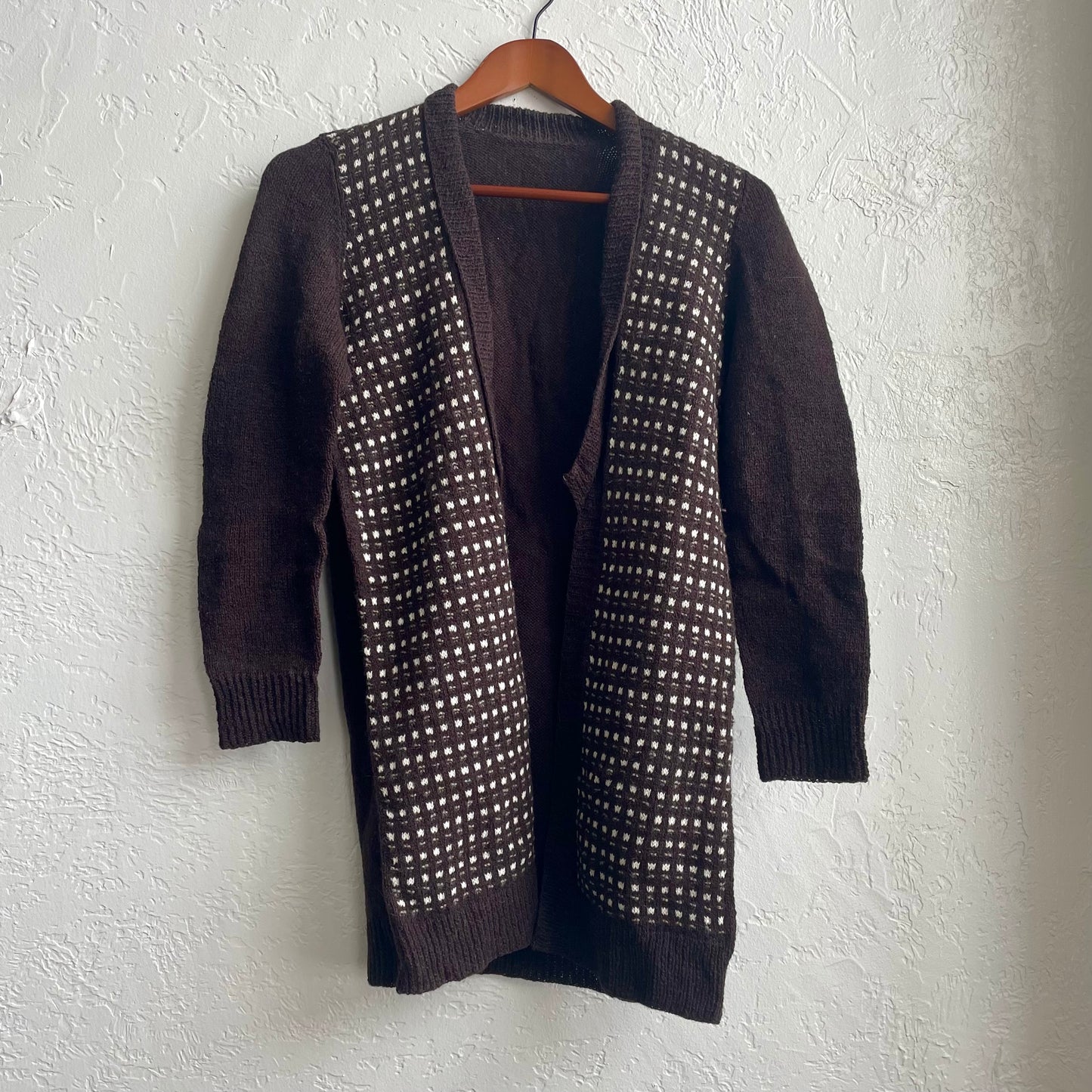 Hand Knit Patterned Cardigan | One Size