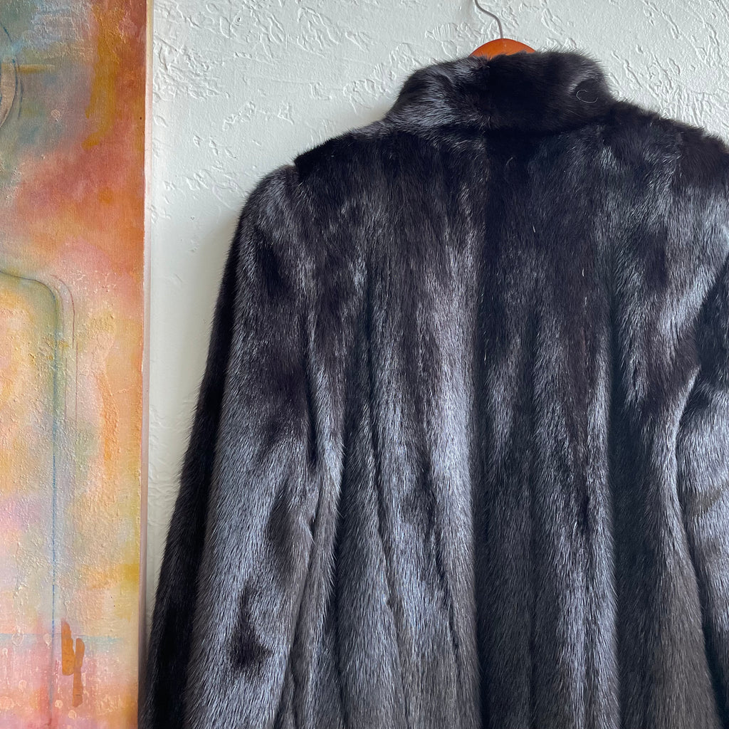 1980s Highbee's Mink Long Coat | Medium