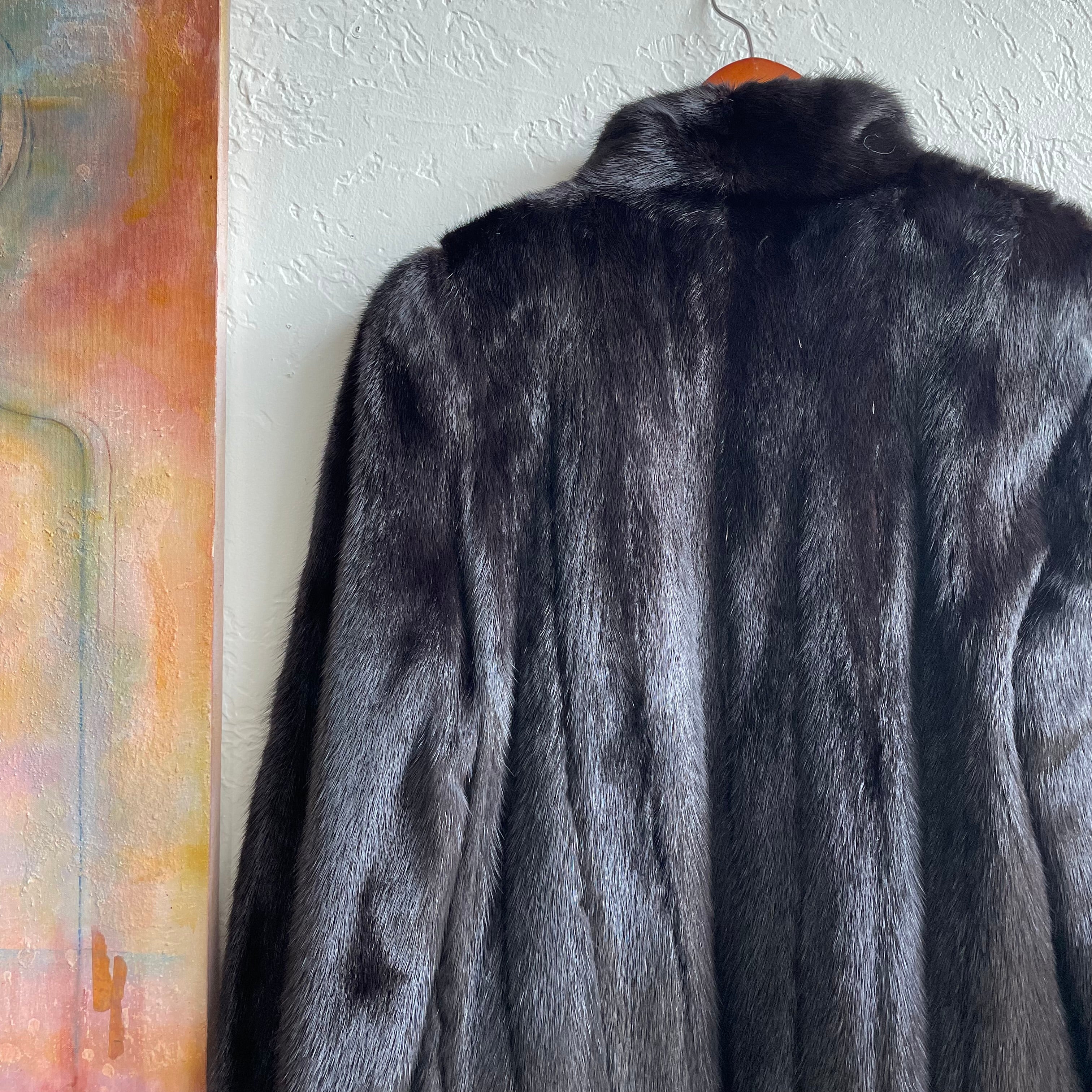 1980s Highbee's Mink Long Coat | Medium