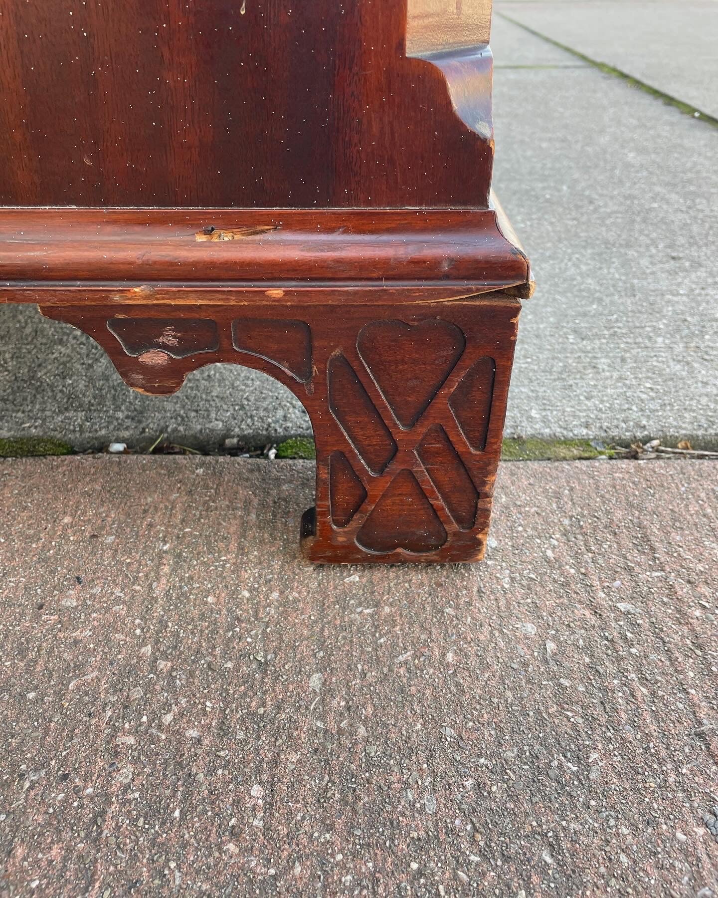 1960s Drexel Highboy Dresser with Brass Handles