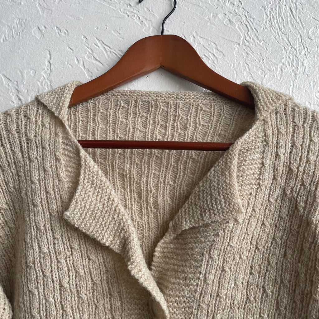 Hand Knit Cream Cardigan | One Size