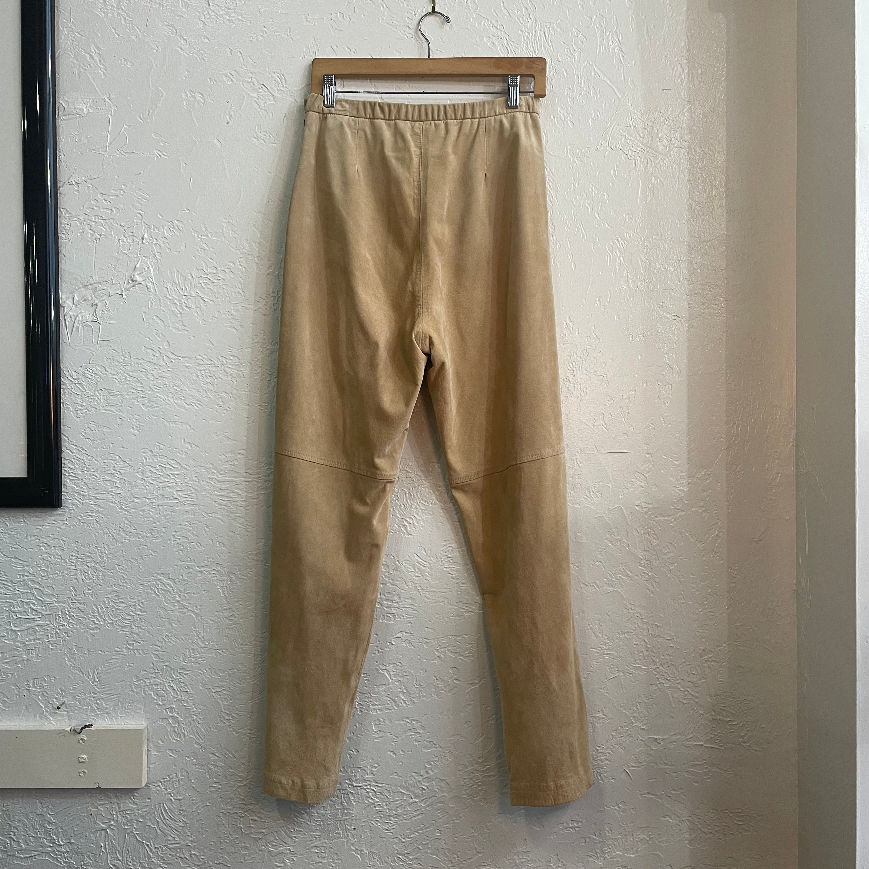 Nude Leather Pants 1990’s | Size 12