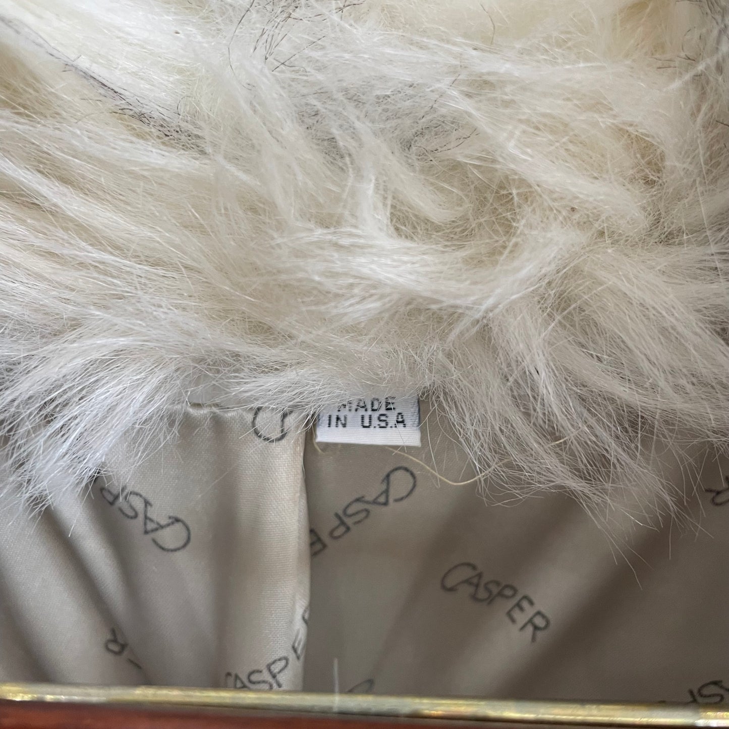 Faux Fur Coat with White and Silver Artic Fox | Medium