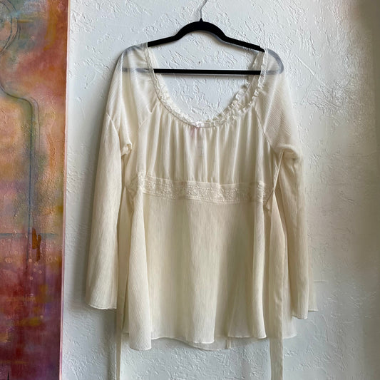 Sheer Y2K Off Shoulder Princess Top | Large