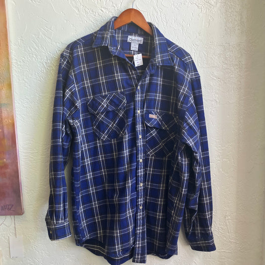 Blue Carhartt Plaid Flannel | Large