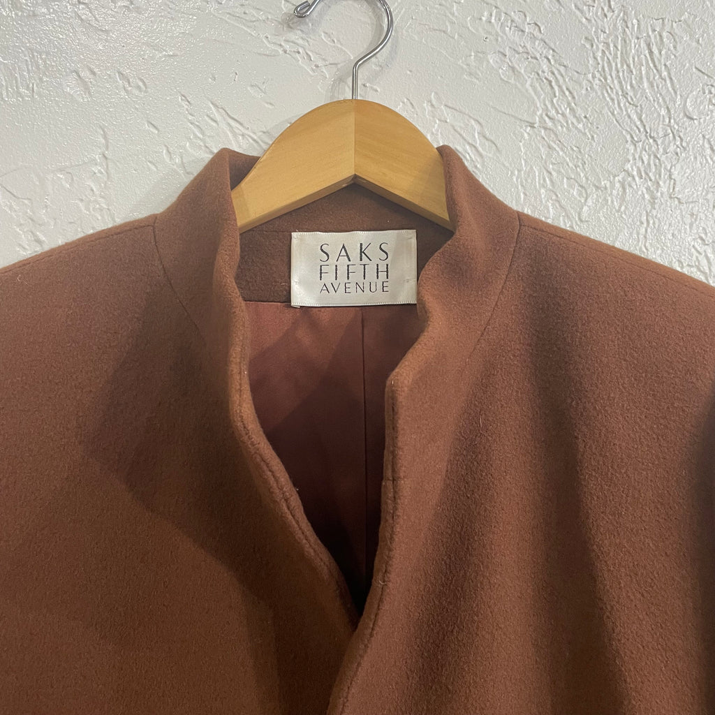 Saks 5th Avenue Cashmere and Fox Cuff Coat Vintage 1980s | Medium