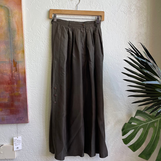 Dark Brown Harve Benard Skirt 100% Silk | XS