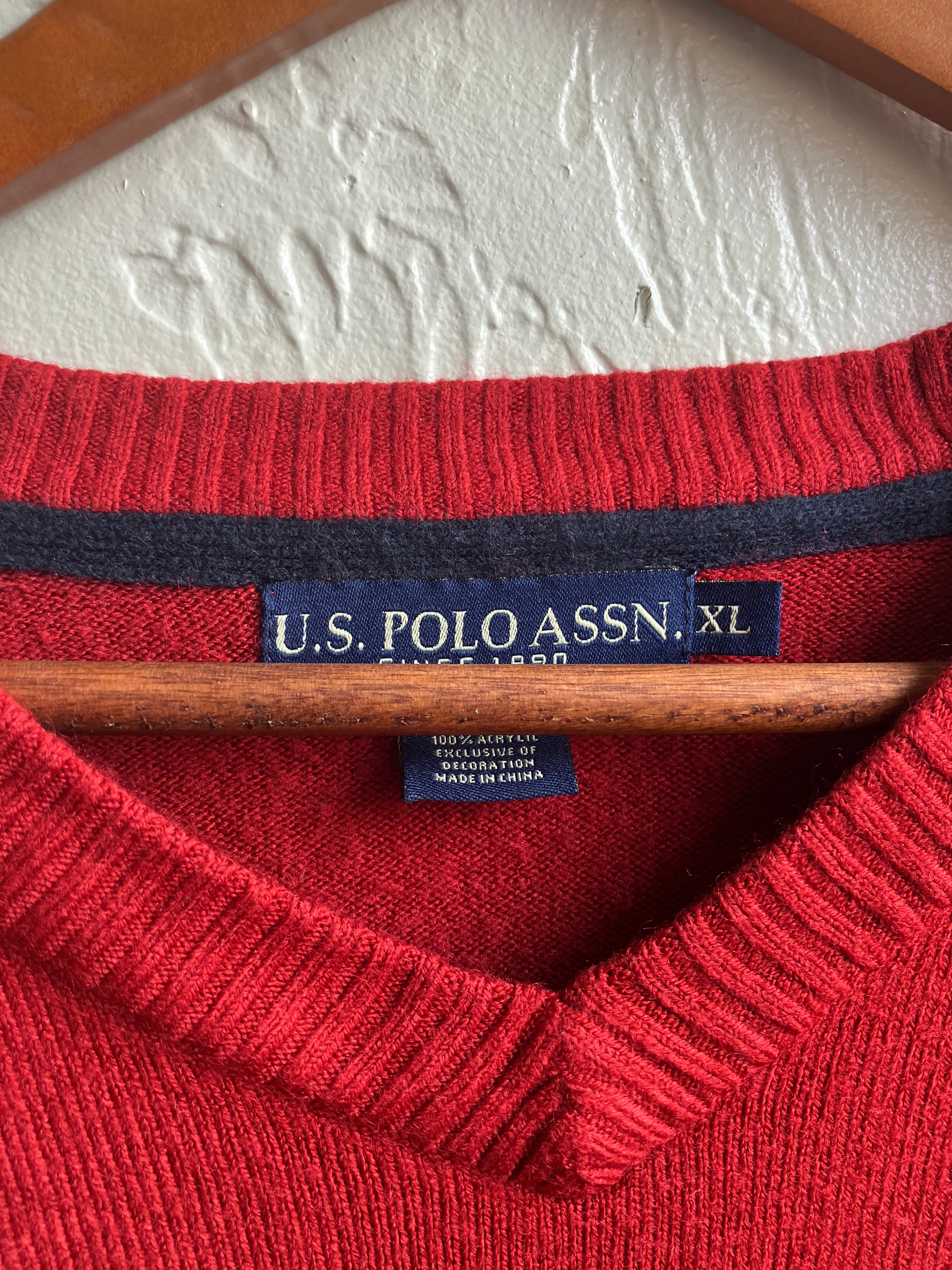 Red Polo Sweater | XL
