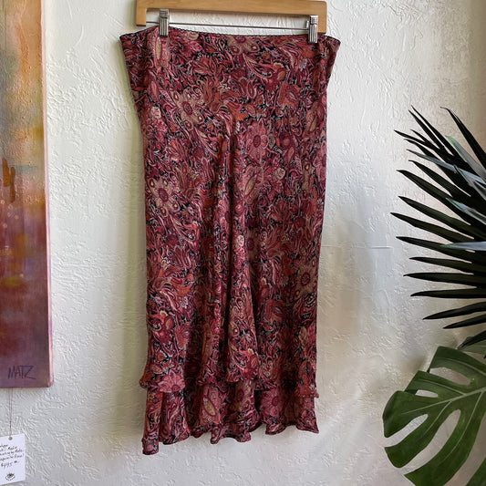 Paisley Two Tier Mini Skirt | Medium