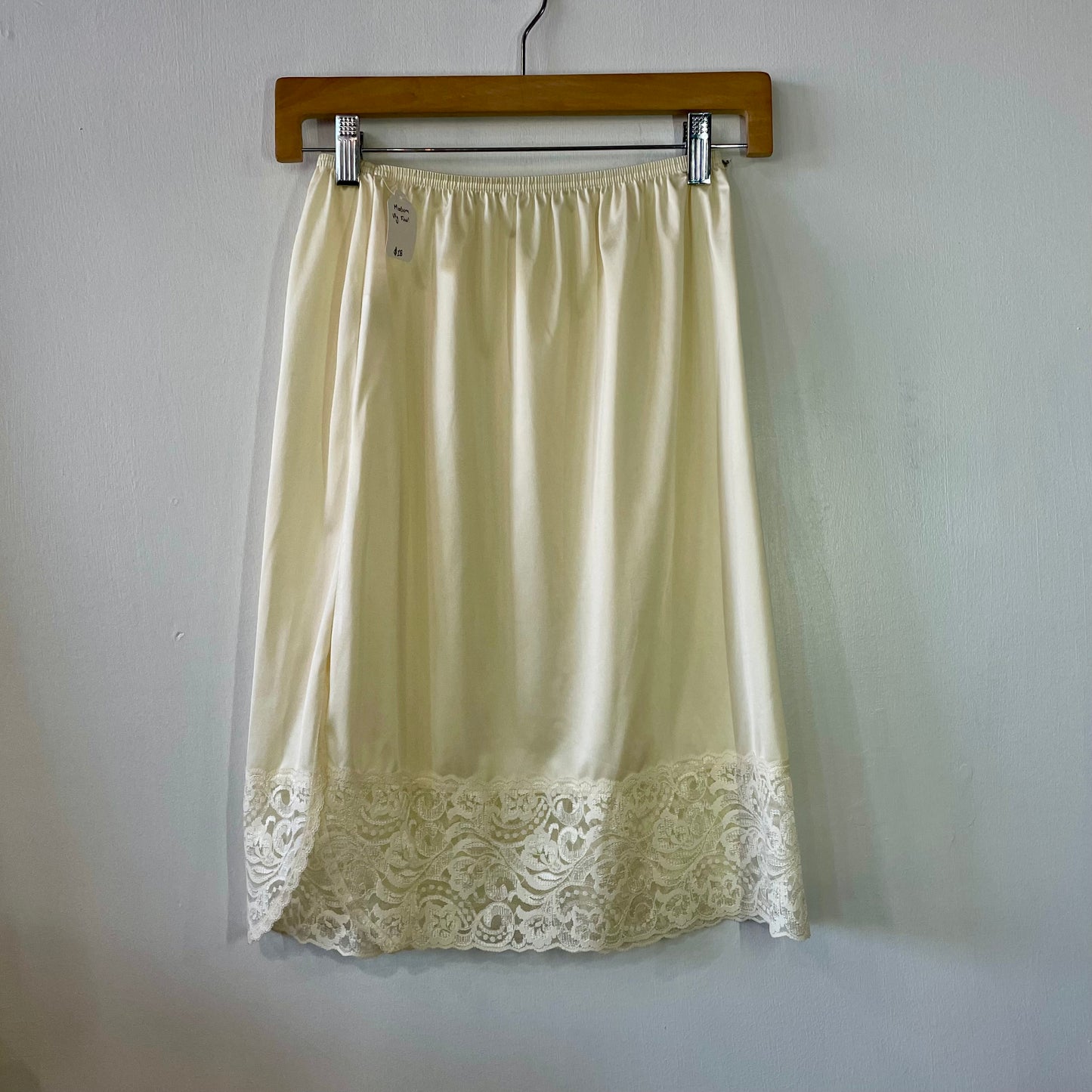 70s Vanity Fair Ivory Slip Mini Skirt