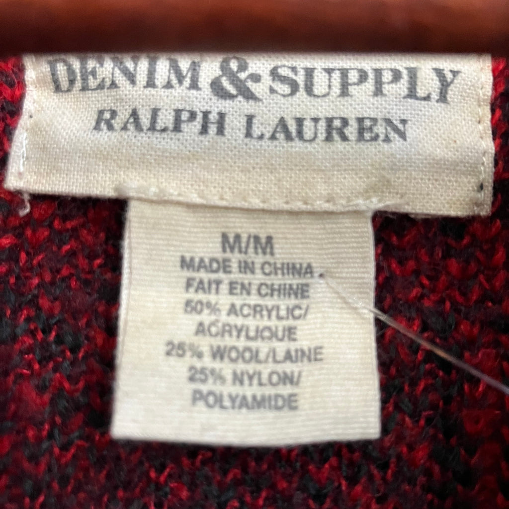 Denim & Supply Ralph Lauren Plaid Red Sweater | Medium