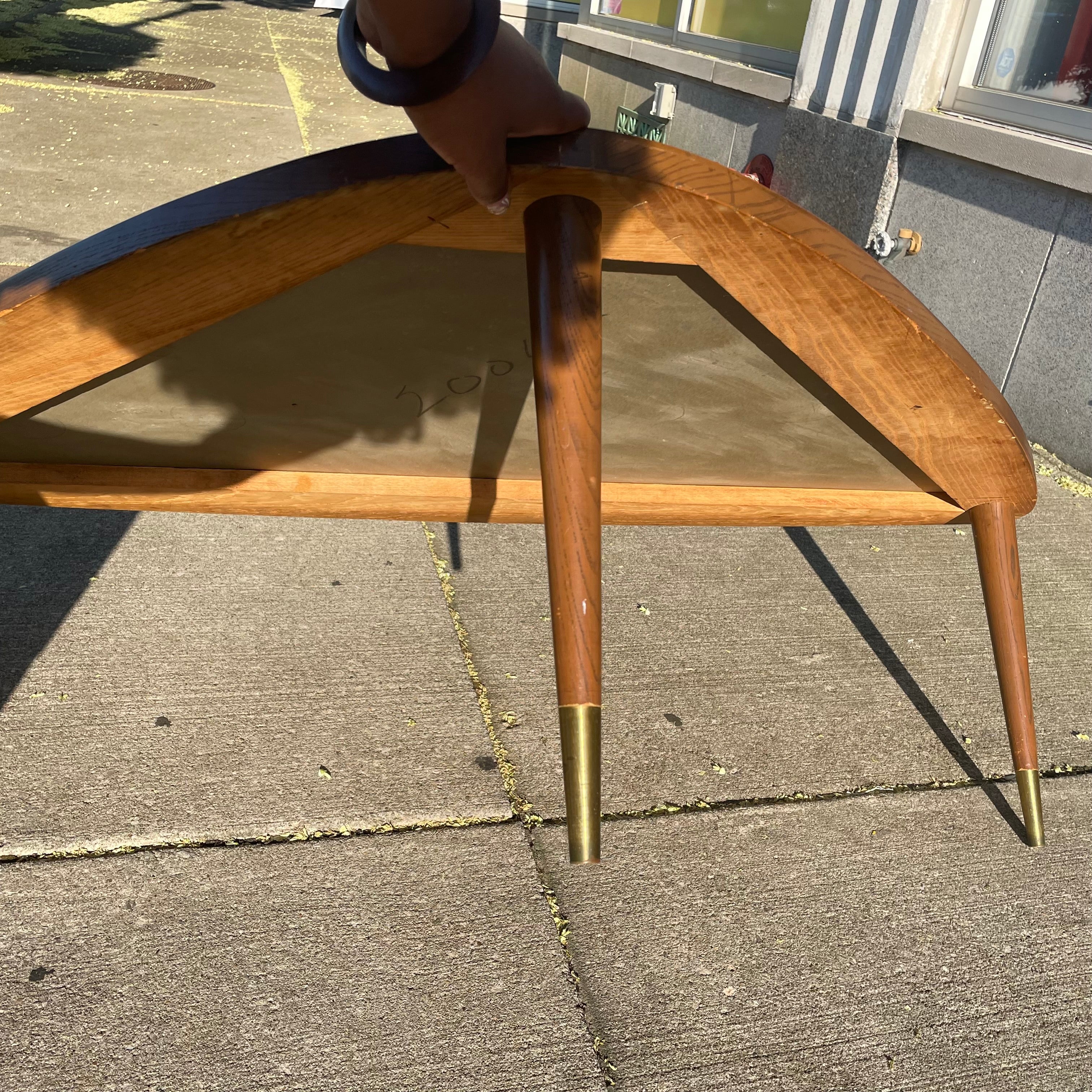 Mid-Century Modern Laminate White Checkered Coffee Table 1960's