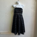 Satin Black & Lace Striped Dress | Medium 6