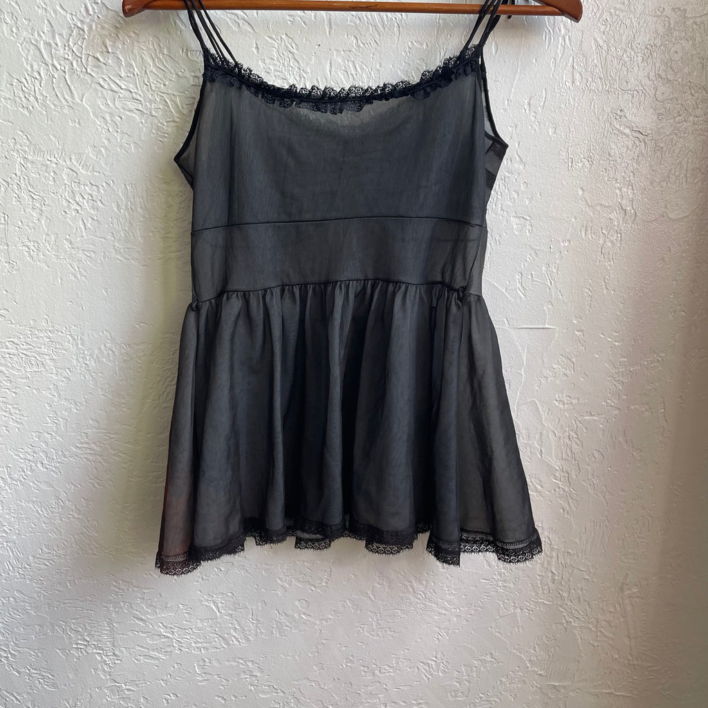 Black Striped 60's Lingerie Top | 1 size