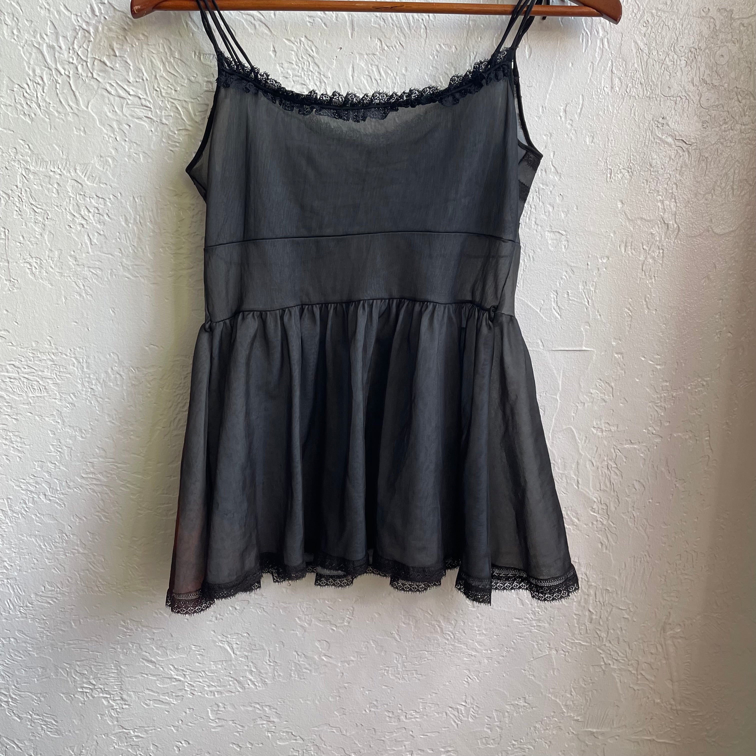 Black Striped 60's Lingerie Top | 1 size
