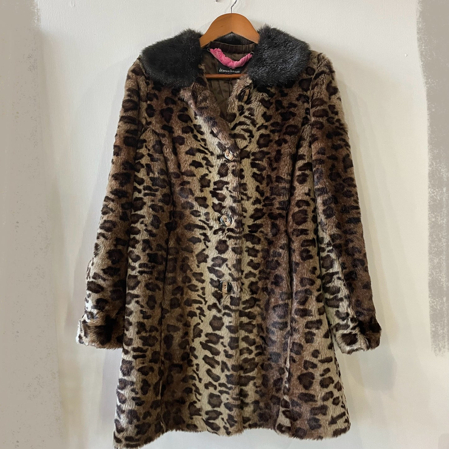 Dennis Basso Faux Fur Cheetah Coat • Small