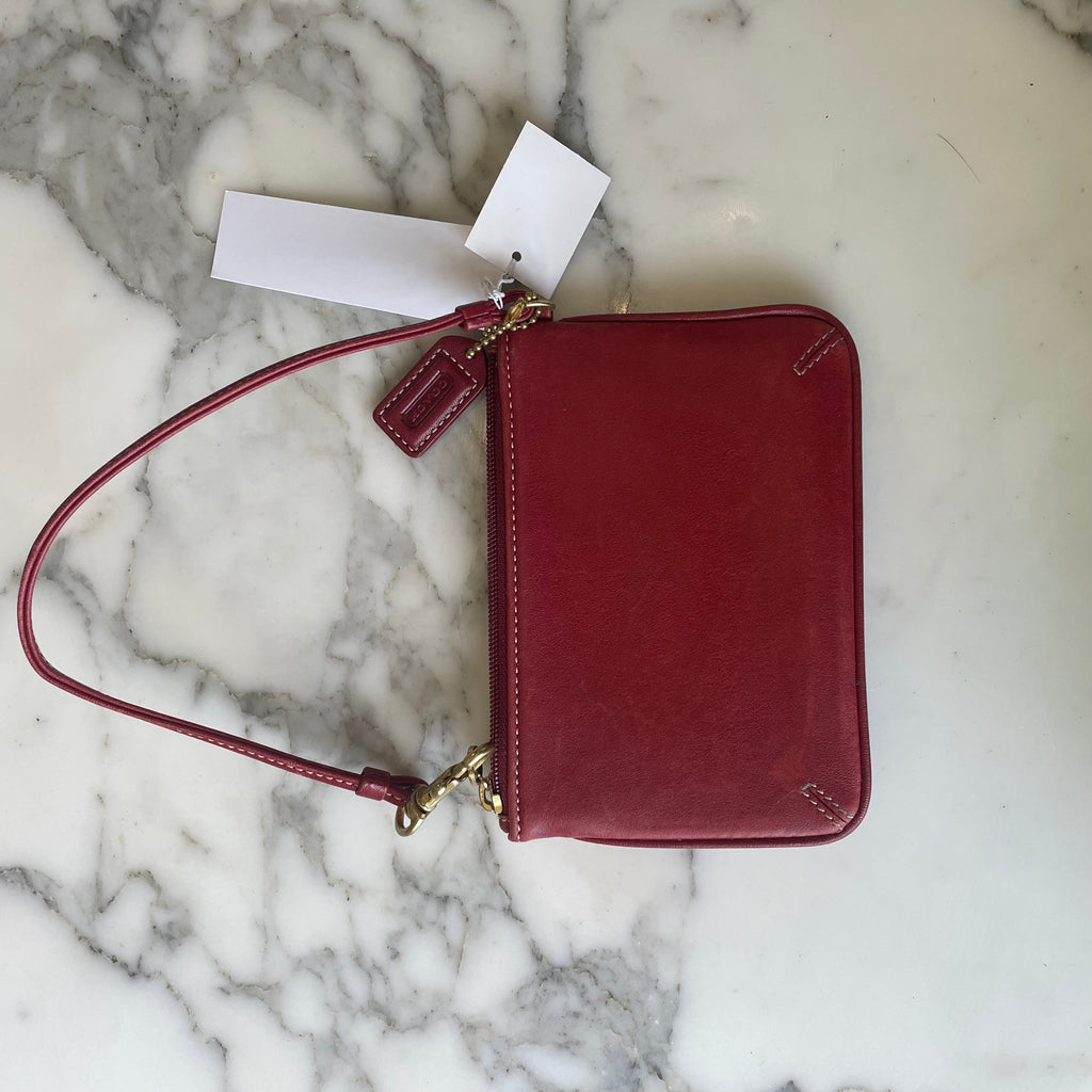 Coach Vintage Red Leather Wristlet