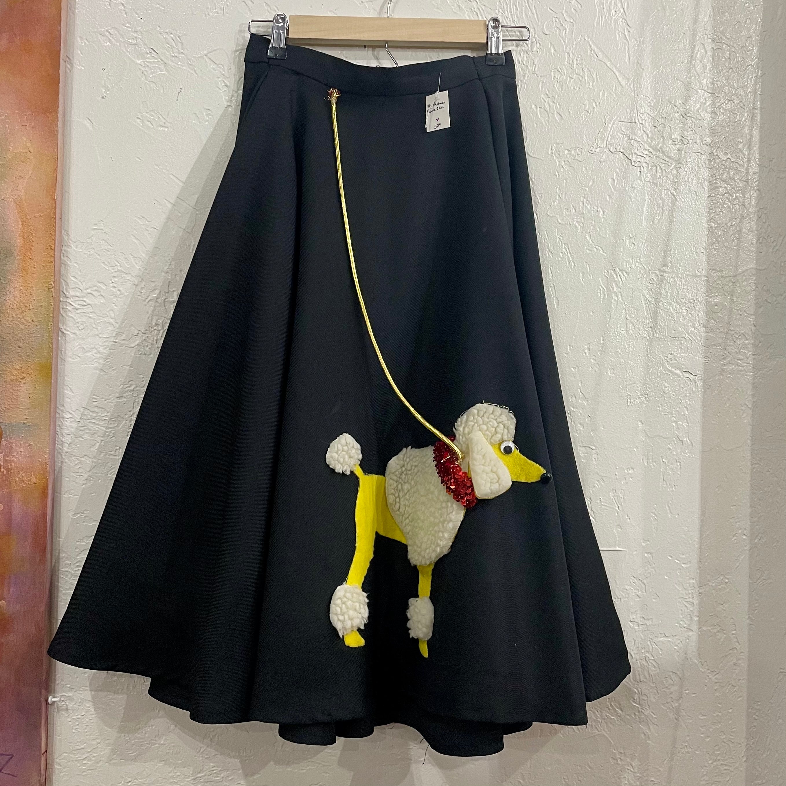 Vintage Handmade Black Poodle Skirt | XSmall