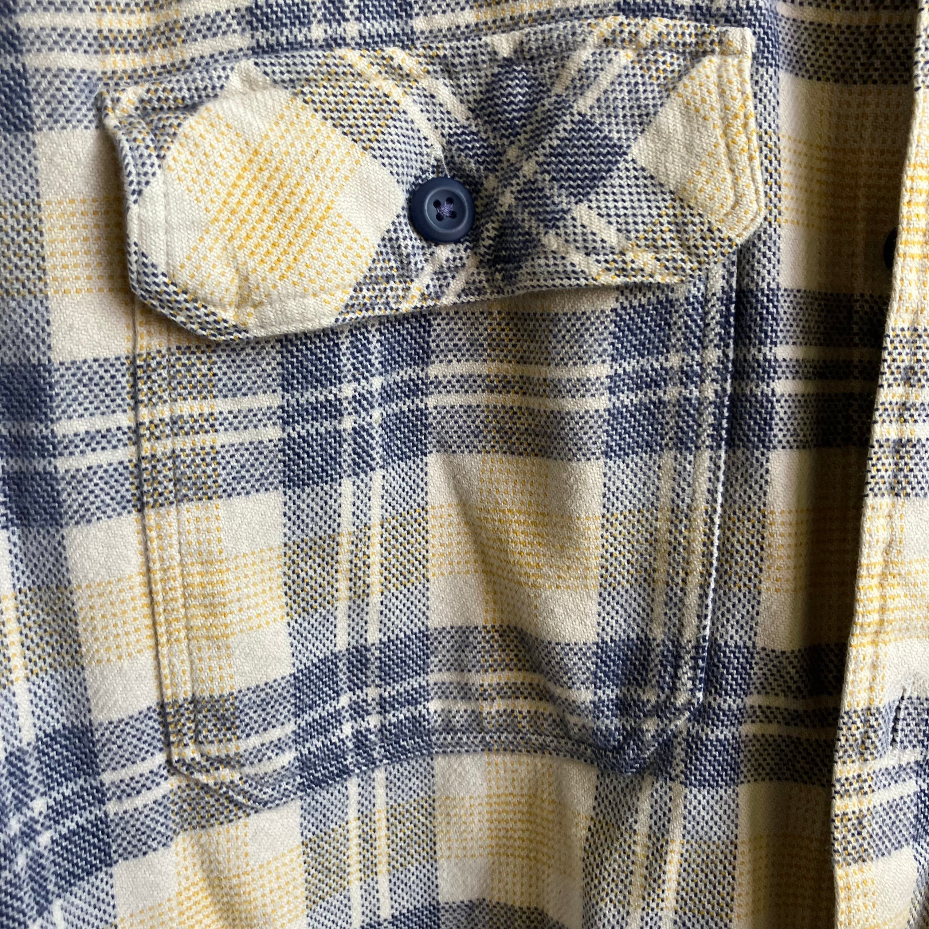 Yellow Blue Plaid Patagonia Flannel | Size M