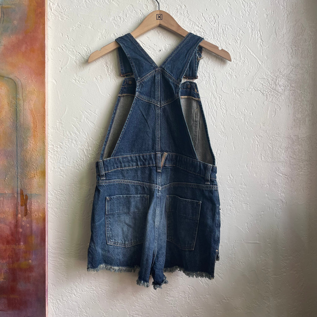 We The Free Denim Jean Short Overalls | Size 8